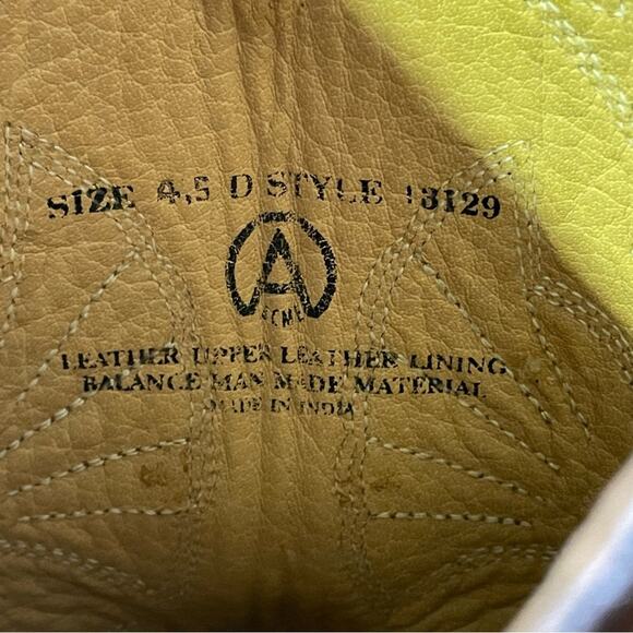 Acme Cowboy Boots Vintage Faux Ostrich Size 4.5 Orange Brown 90s Western Rodeo - Picture 7 of 9